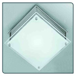 Flush ceiling light with a frosted glass cover