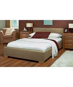 Lusaka Mocha Double Bed with Cushion Top Mattress