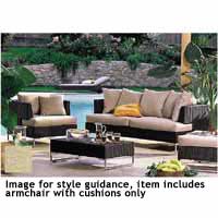 Luxor Armchair Chocolate with Chenille Cushions Natural