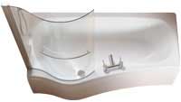 Luxury Shower Bath Left Hand with Curved Screen & Front Panel
