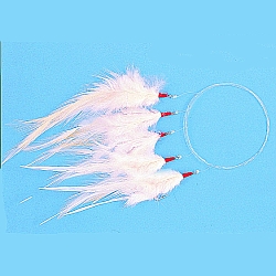 Mackerel Feathers - 5 Hook - White