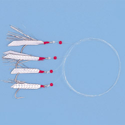 Unbranded Mackerel Rig - Silver Flies - 4 hook - Size 3-0