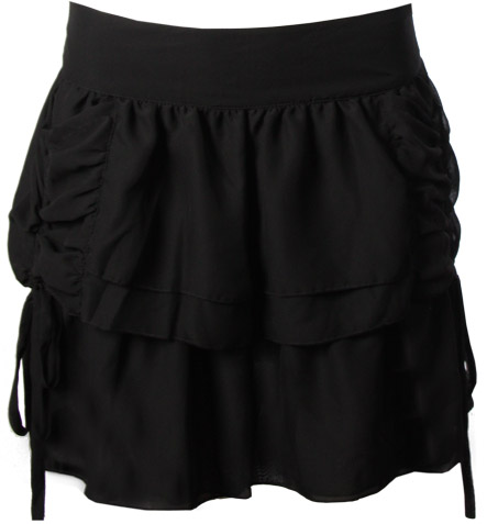Chiffon ruched front mini skirt 100 Polyester Length 41cm at back.