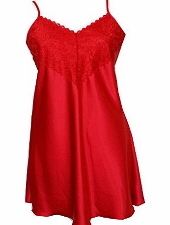 Unbranded Made in the UK Ladies Elegant Sexy Short Satin Nightie/Chemsie in White,Ivory,Red,Navy,Black,Blue,Purple,Pink size 8-26 - Posted with in 24 hours (XXOS 24/26 48``, Black)