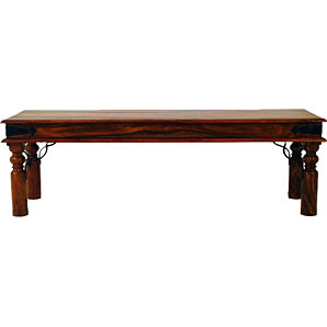 Solid rustic bench, part of the Maharani range of