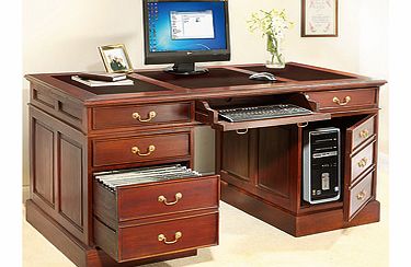 Its almost impossible to find a traditionally-styled desk these days, especially one that offers ample storage, so this magnificent piece of furniture is exceptional. Crafted in solid mahogany, it not only offers bags of storage, but also has all the