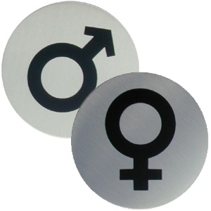 Male and Female Symbol Urban Steel Signs