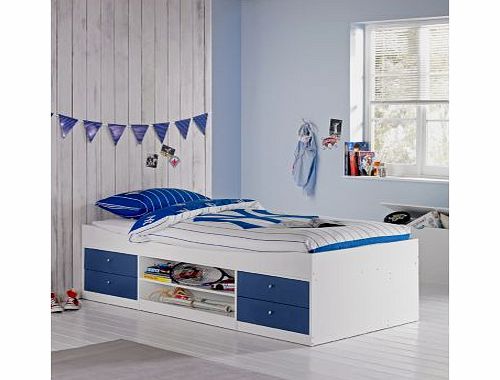 Unbranded Malibu Blue White Cabin Bed with Elliott Mattress