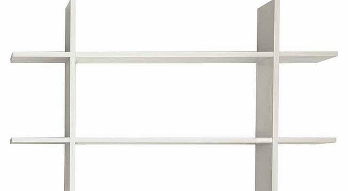 The contemporary Malibu interlocking wall mountable shelf comes in an eye-catching design that suits any living room or bedroom. It is both a practical and stylish storage solution to display your ornaments or picture frames. Unit size H59.5. W89.5. 