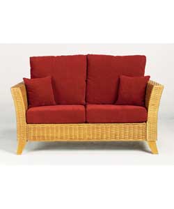 A contemporary Sussex Honey coloured cane sofa sta
