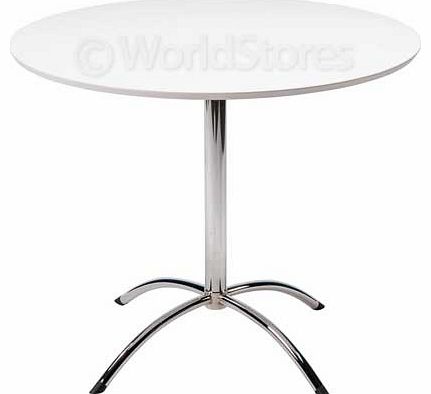 This round table is ideal for small kitchens or dining rooms the simple white table top and chrome plated legs will keep this table looking fresh and modern for years to come. Part of the Mandy collection Size of table H75. W90. diameter 90cm. Wood a