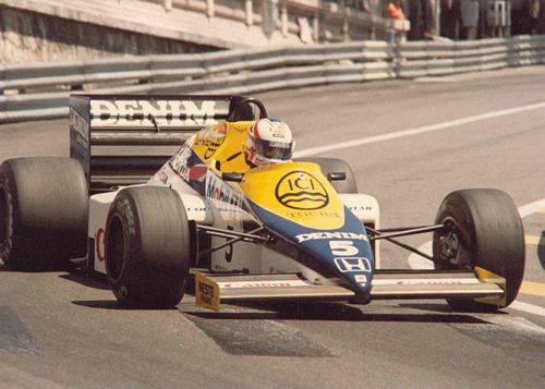 Nigel Mansell in his Williams FW10 at the 1985 Monaco Grand Prix