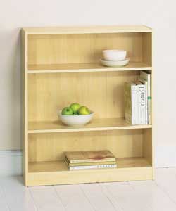 Maple effect bookcase.2 adjustable shelves.Size (W)78, (D)29, (H)91.5cm.Packed flat for home