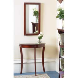 Maple Veneer Side Table and Mirror