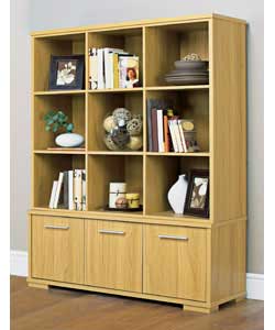 Size (H)122.4, (W)154.9, (D)42.3cm.9 fixed shelves, 3 are base shelves.Weight 83.5kg.Self assembly: 