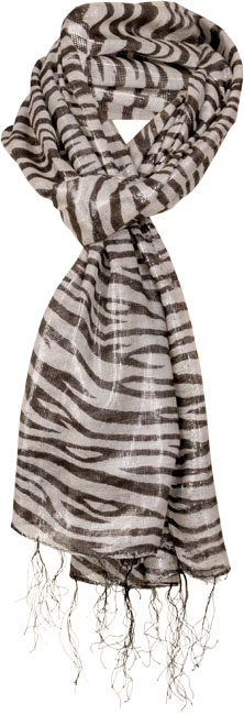 Unbranded Maria zebra print lurex scarf