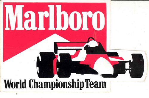 Marlboro Championship Team Car Sticker (9cm x 14cm)