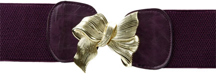 Unbranded Marli Elasticated Purple Bow Front Belt