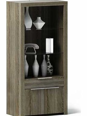 The expertly crafted Marone two Door one Drawer display cabinet is perfect for keeping clutter to a minimum. Featuring a rustic French oak finish. the cabinet boasts a modern design with easy grip silver handles to ensure a smooth open close action. 