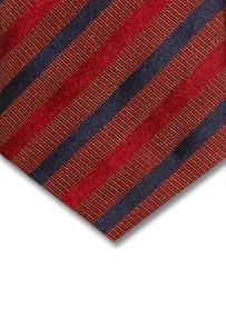 Maroon & Navy Stripe Handmade Woven Silk Tie