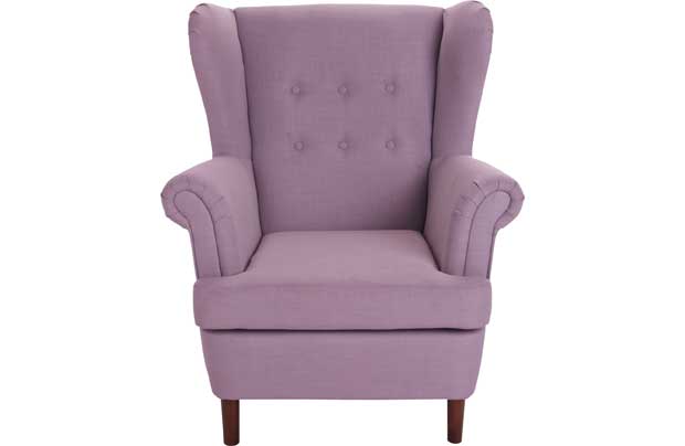 Unbranded Martha Fabric Wingback Chair - Lilac