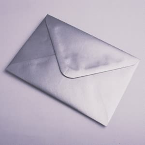 25 matt silver C6 envelopes with gummed flaps. C6