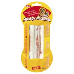 Big fun for medium and large dogs! This rawhide chew stick with chicken meat in the middle will keep