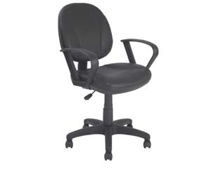 Unbranded Medium back leather faced operator chair