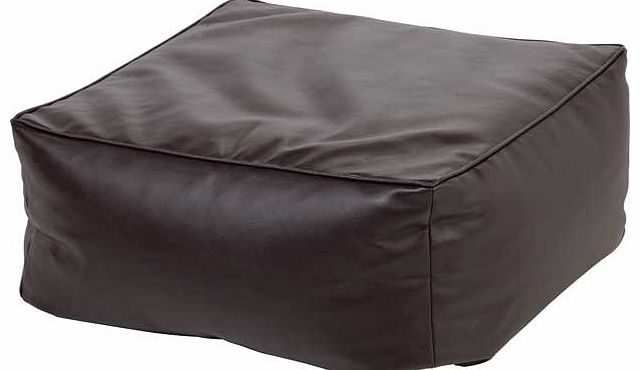 Boasting a stylish and contemporary look. this leather effect beanslab in a rich chocolate colour. provides sinkable comfort for guests. Ideal for when sofa space is limited. Filled with 100% expandable polystyrene. Size H30. W60. D60cm. Dust or wipe
