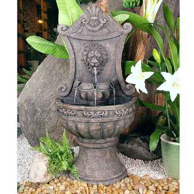 Unbranded Medium Lion` Head (2 Bowl) Water Feature
