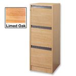 Melamine Faced 3 Drawer Filing Cabinet-Limed Oak