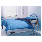Unbranded Memo Metal Single Bed, Blue With Simmons Mattress