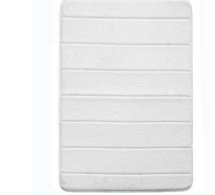 Memory Foam Stripe Bathmat 50x75cm - White