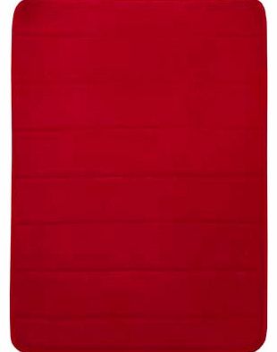 Memory Foam Stripe Bathmat 75x50cm - Red