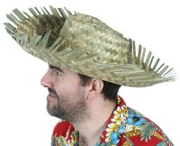 Mens Straw Beachcomber Hat (Curl up)