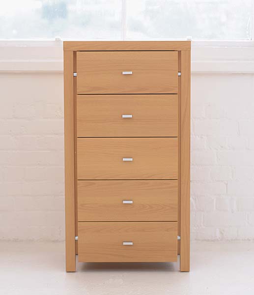 Meridian 5 Drawer Narrow Chest