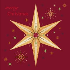 Unbranded Merry Christmas Star Card