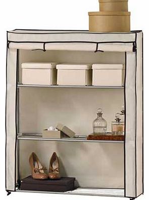 This Metal and Polycotton 3 Shelf Storage Unit is the ideal storage solution for your home. With a sturdy metal frame and a drop down canvas cover. you can store anything you like on these shelves and still have complete privacy. Part of the Metal an