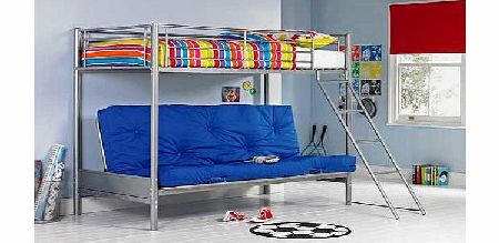 Unbranded Metal Blue Futon Bunk Bed with Bibby Mattress