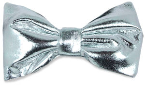 Unbranded Metallic Silver Bow Tie