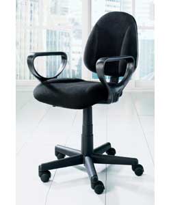Fabric office chair with armrests. Size (H)84.5 ad