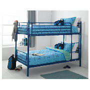 Unbranded Mika Metal Twin Bunk, Navy. With Mattresses
