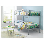 Unbranded Mika Metal Twin Bunk, Silver Effect