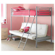 Unbranded Mika Silver Effect High Sleeper with Double