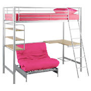 Unbranded Mika Silver Effect High Sleeper with Single, Hot