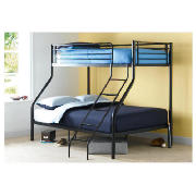 Unbranded Mika Triple Bunk Bed, Black And Silentnight