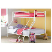 Unbranded Mika Triple Bunk Bed, White And Standard