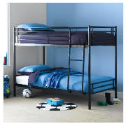 Unbranded Mika Twin Bunk Bed, Black with Comfykids Blue