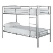 Unbranded Mika Twin Bunk Bed, Silver with Silentnight