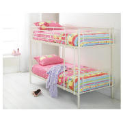Unbranded Mika Twin Bunk Bed, Vanilla with Silentnight